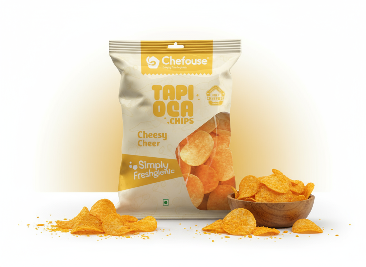Cheesy cheer tapioca chips