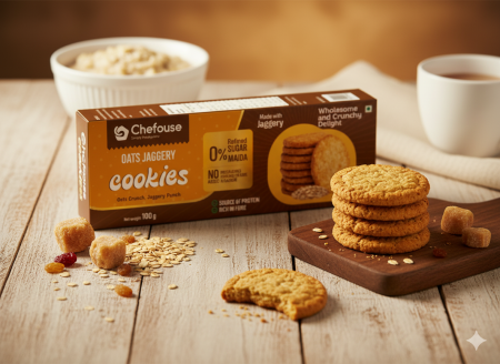 Chefouse Oats Jaggery Cookies